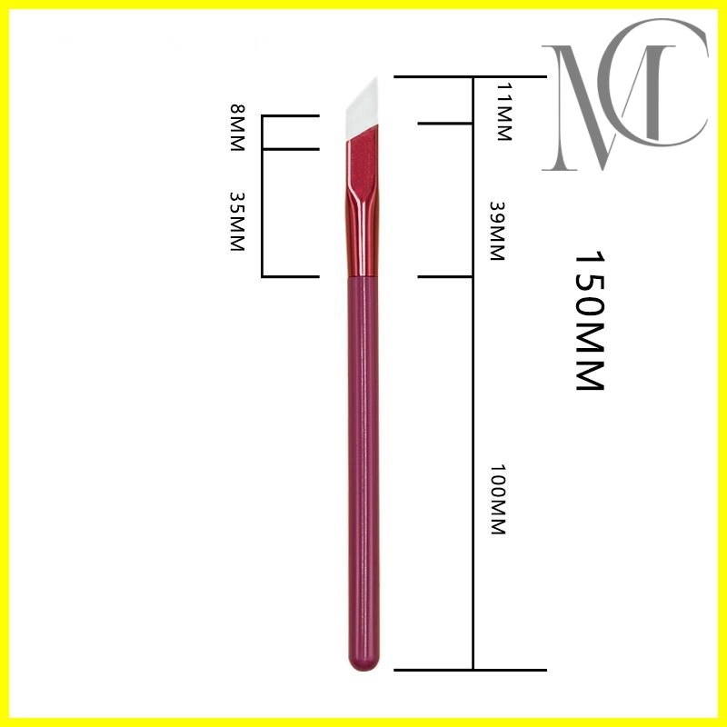 Rose red square eyebrow brush size