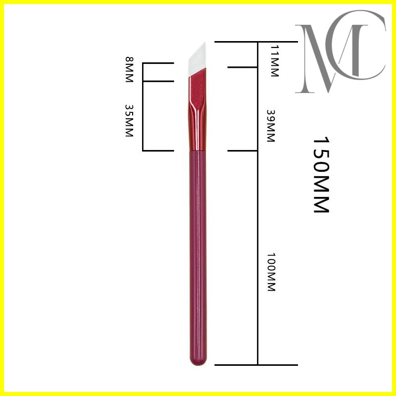 Rose red square eyebrow brush size