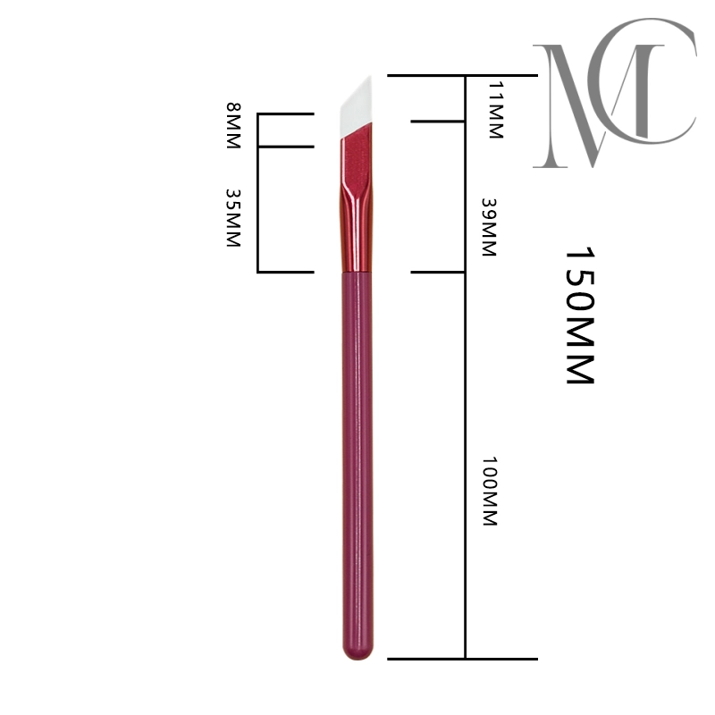 Rose red square eyebrow brush size