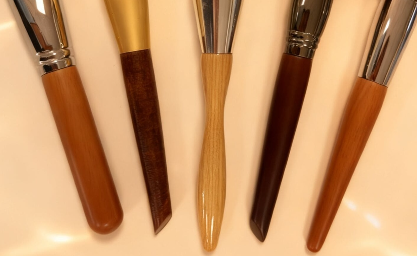 Wooden-Handled Makeup Brush