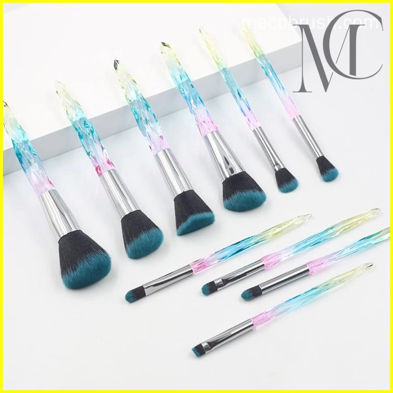 Pinceau de maquillage à manche en acrylique vert