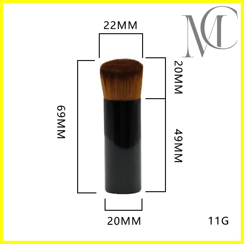 Portable liquid foundation brush size