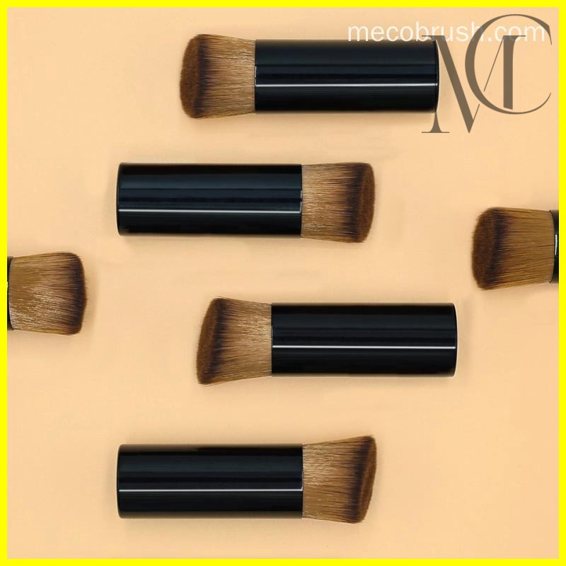 Portable liquid foundation brushes