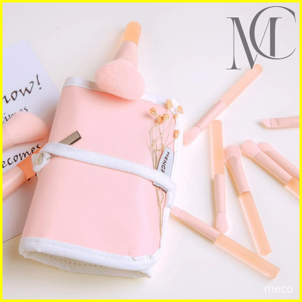 Ensemble de pinceaux de maquillage en acrylique rose gelée